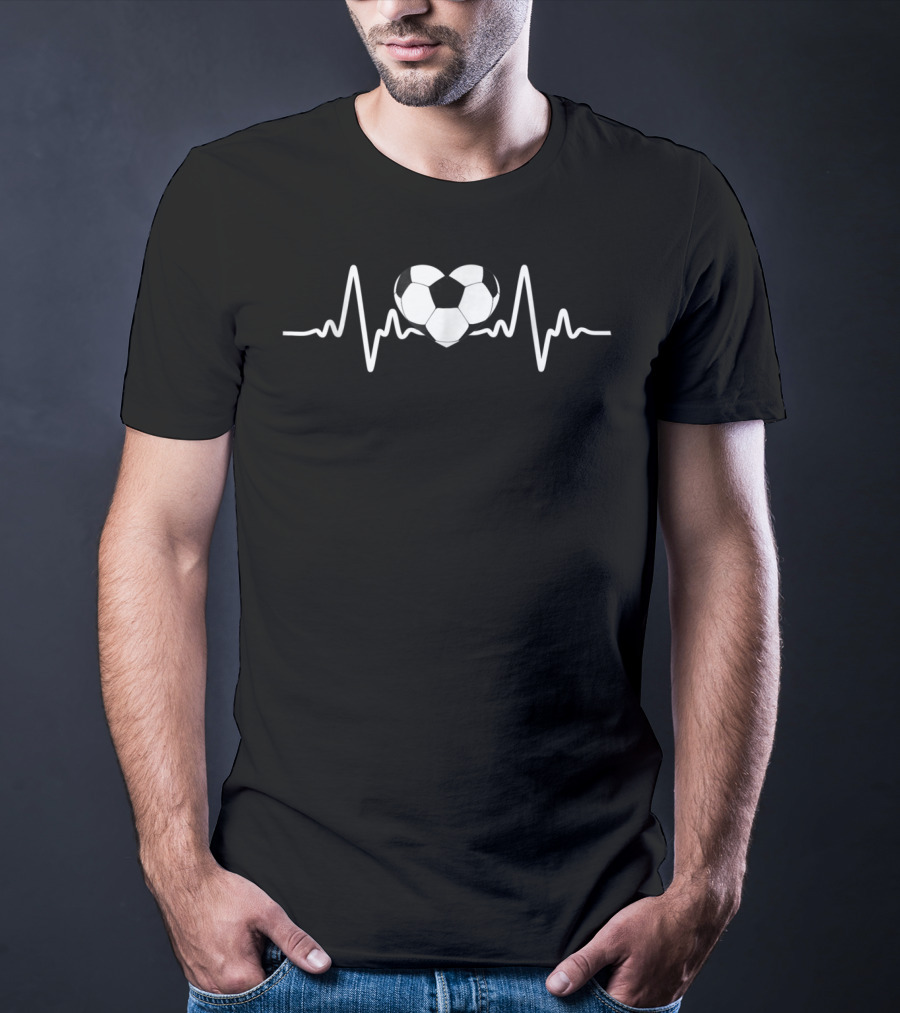 Heartbeat Soccer Cool Soccer Ball Heartbeat T-Shirt