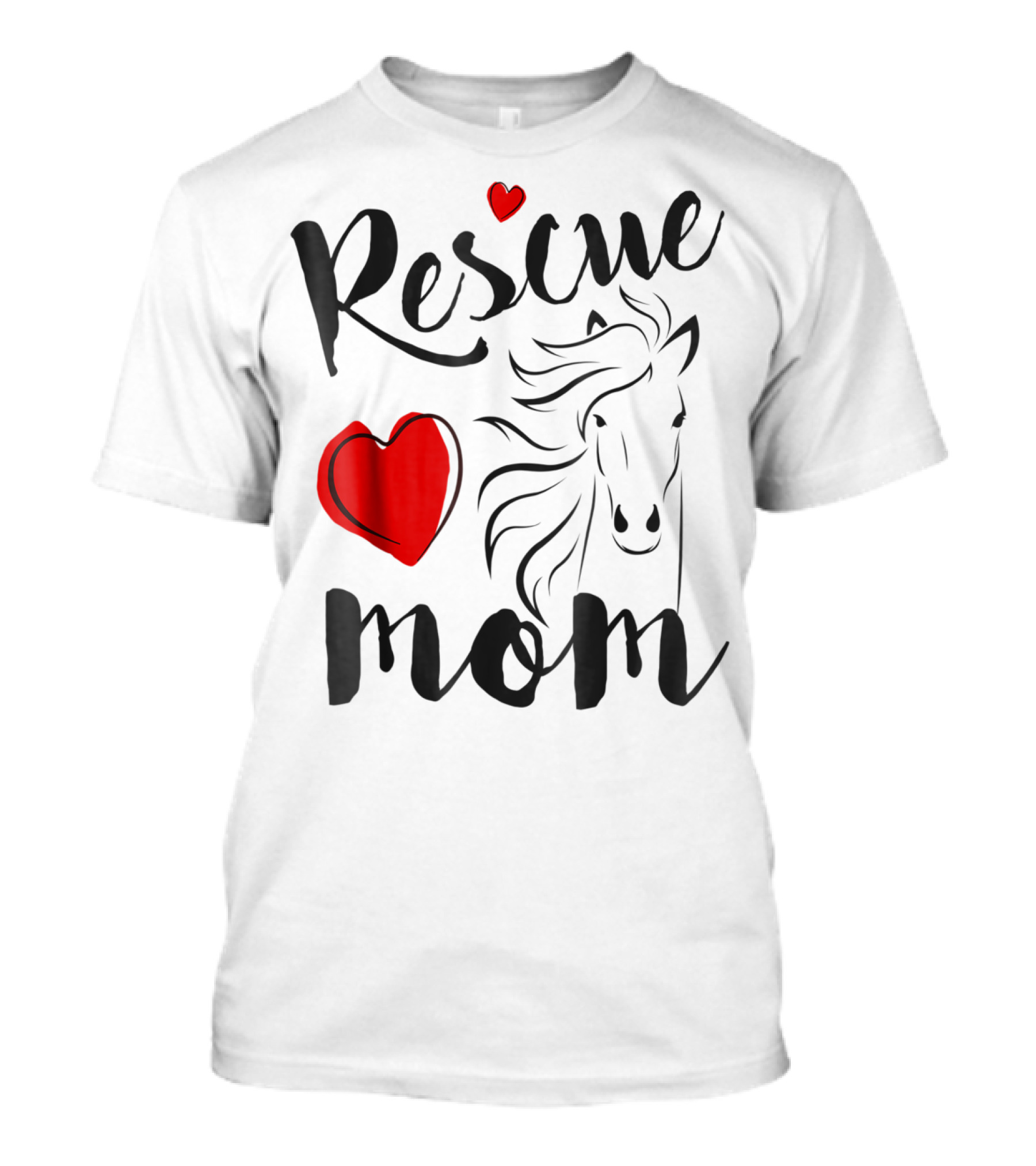 Rescue Mom Heart Horse T-Shirt