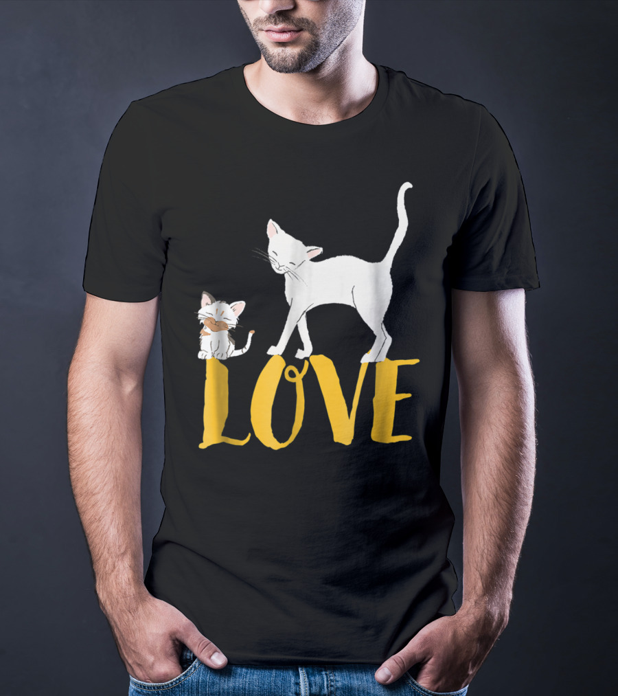 I Love Cats Vintage Love Cat Mom And Dad Cat Person 13 T-Shirt