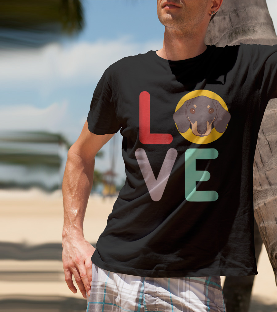 Love Dachshund Dog Animal Lover Puppies Mom Dad20 T-Shirt