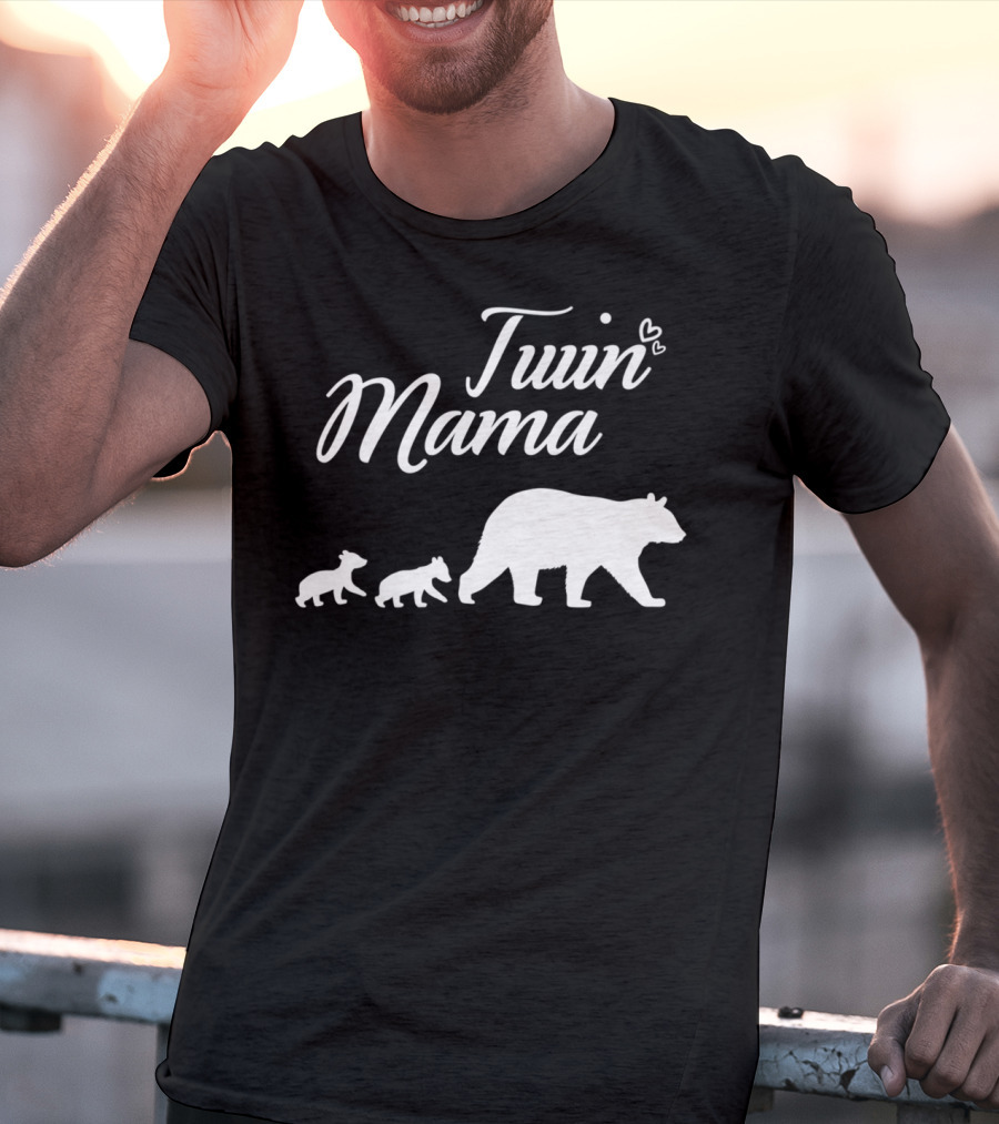 Twin Mama Bear With Cubs T-Shirt