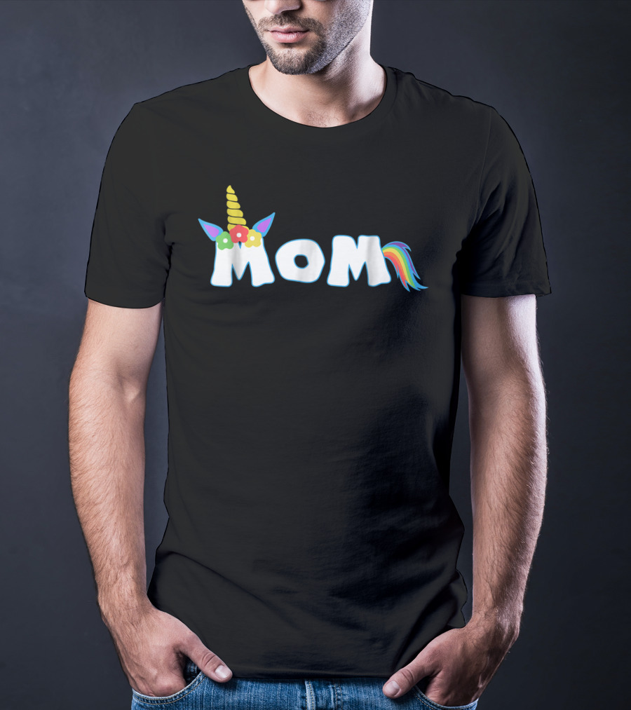 Unicorn Mom Colorful Birthday T-Shirt