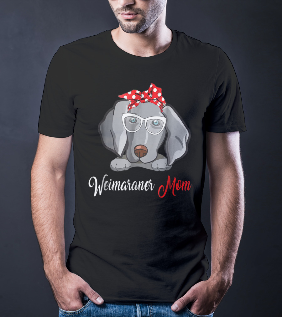 Weimaraner Mom Glasses Polka Dot Birthday T-Shirt