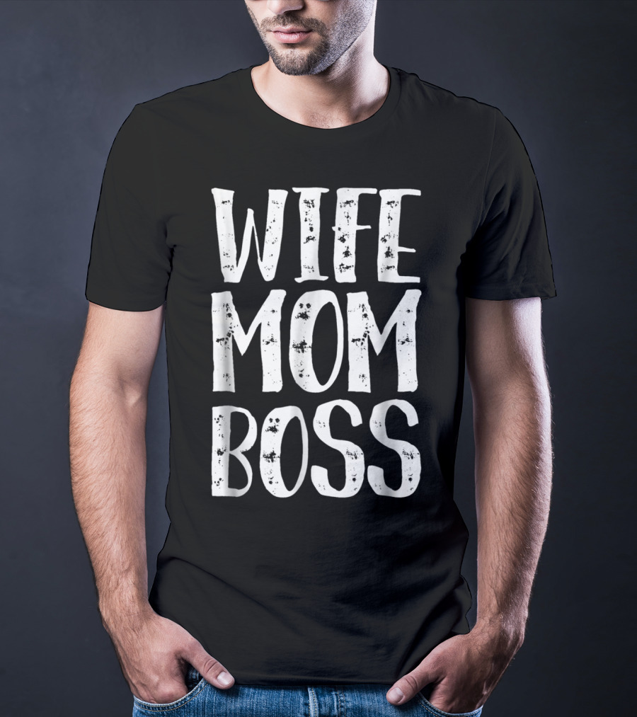 Wife Mom Boss Funny Letters Summer T-Shirt