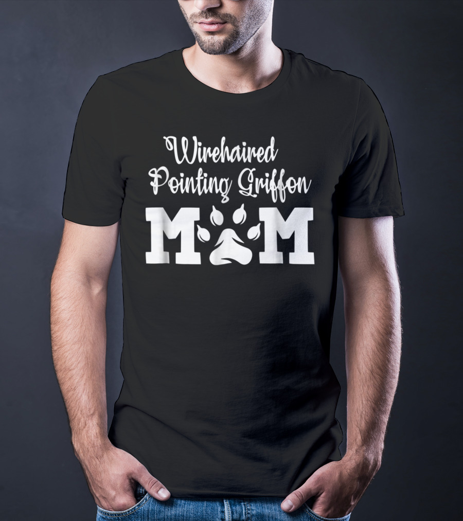Wirehaired Pointing Griffon Mom Paw Prints T-Shirt