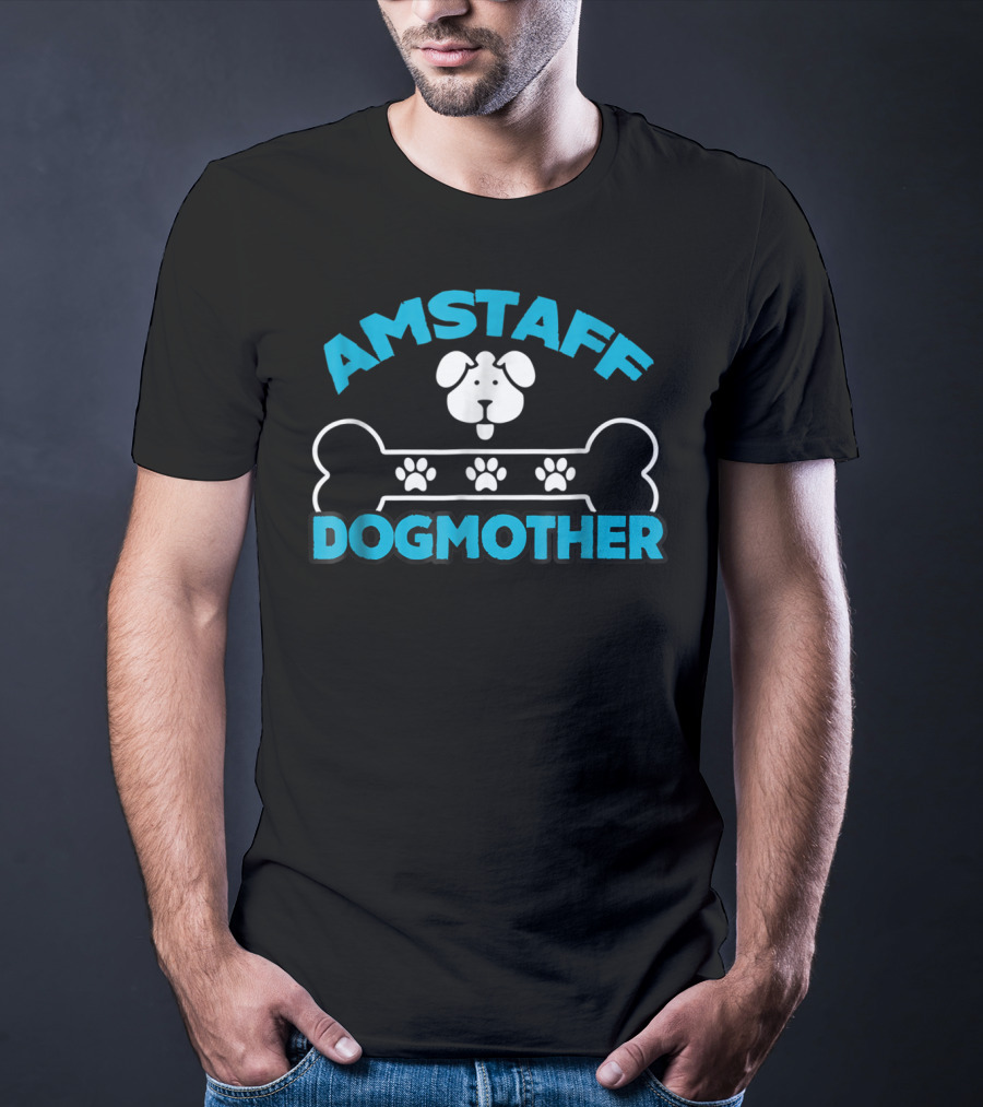 Amstaff Dogmother Bone And Paws T-Shirt