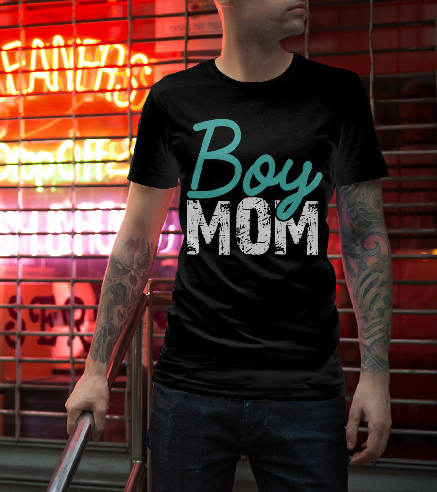 Boy Mom Mother Of Boy Gift For Womens Mom Of Boy T-Shirt