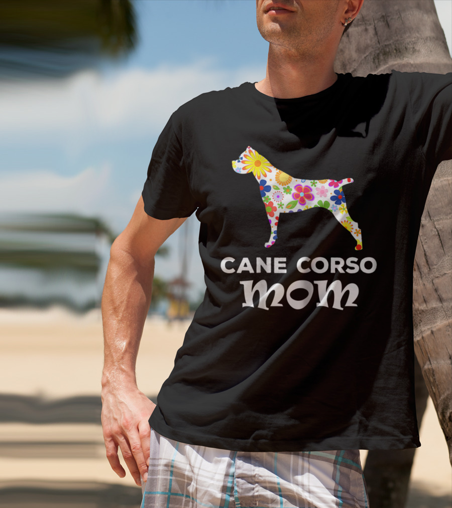Cane Corso Mom Floral Dog T-Shirt