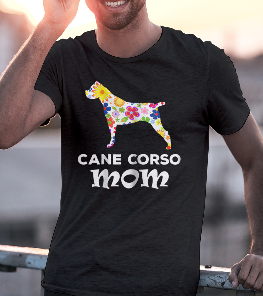 Cane Corso Mom Floral Dog T-Shirt