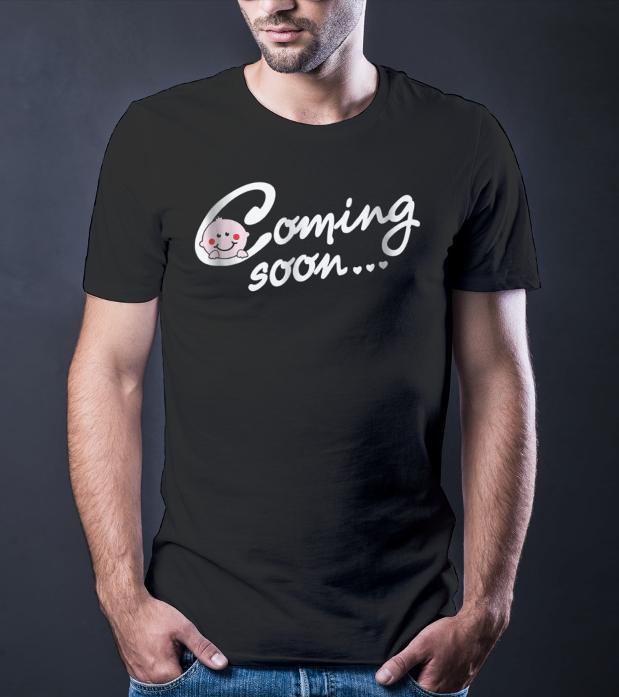Coming Soon Baby Loading Mom To Be Cute Baby Face And Heart T-Shirt