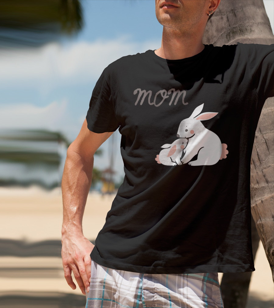Mom Bunny And Child Hugging T-Shirt