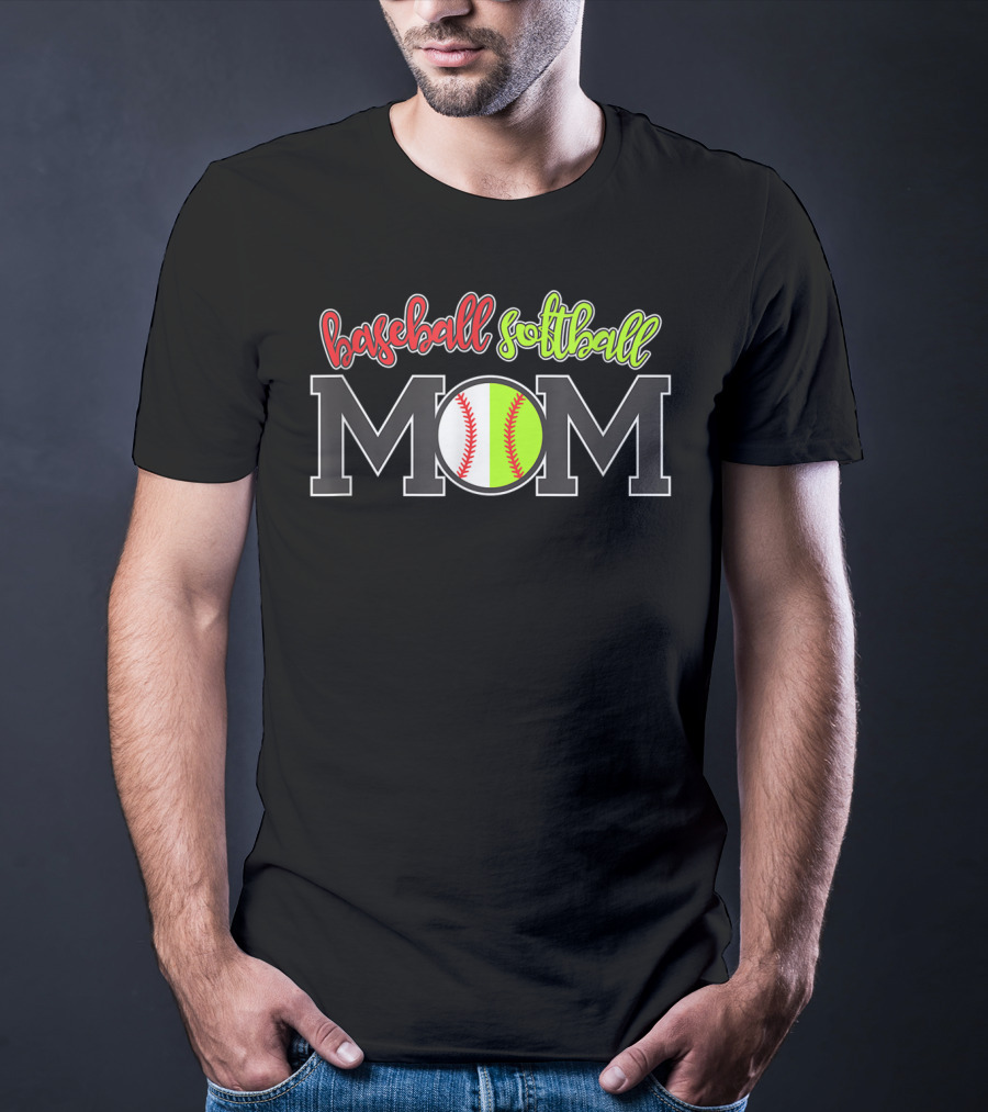 Baseball Softball Mom Funny Fan Game Sports Ball Dad T-Shirt