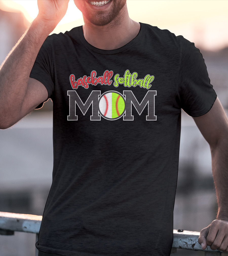 Baseball Softball Mom Funny Fan Game Sports Ball Dad T-Shirt