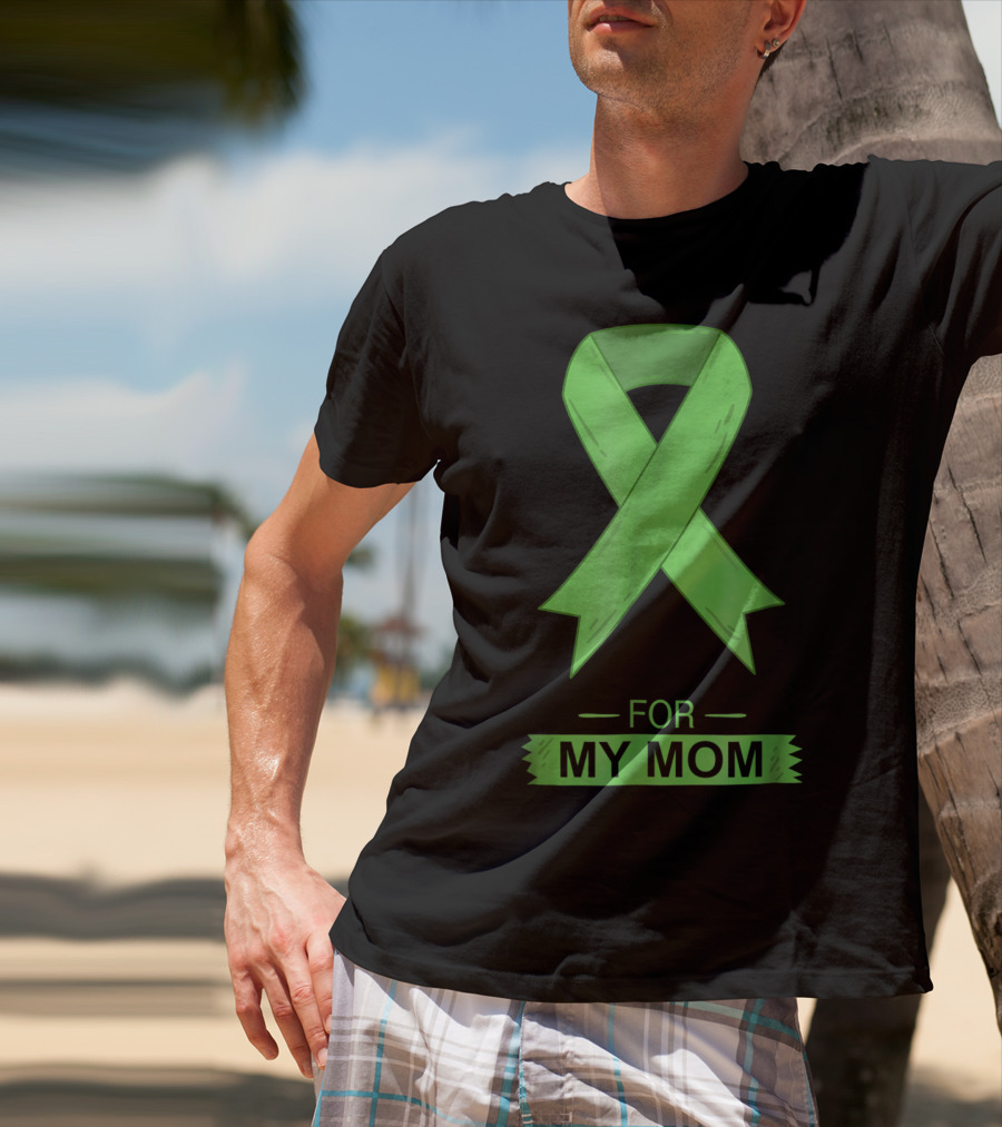 Bile Duct Cancer Aware Green Ribbon For My Mom T-Shirt