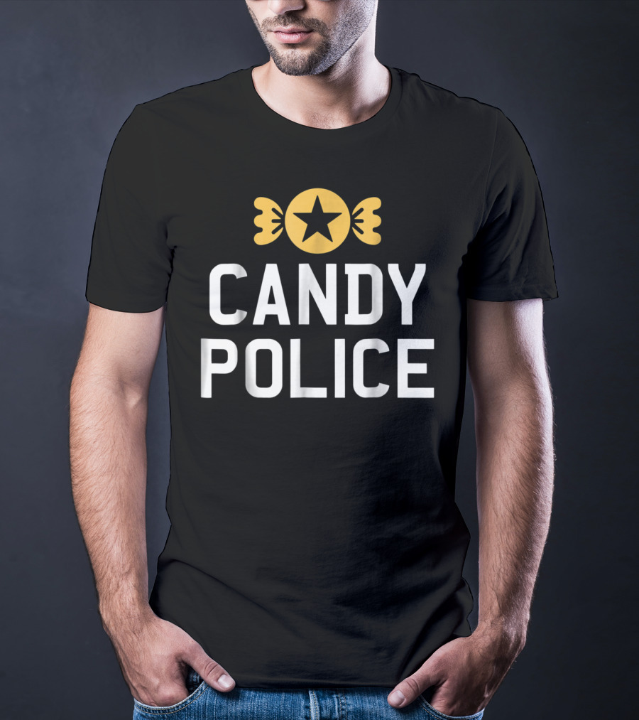 Candy Police Star Badge Halloween Funny T-Shirt