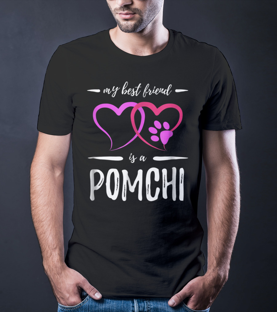My Best Friend Is A Pomchi Dog Mom Funny Idea T-Shirt