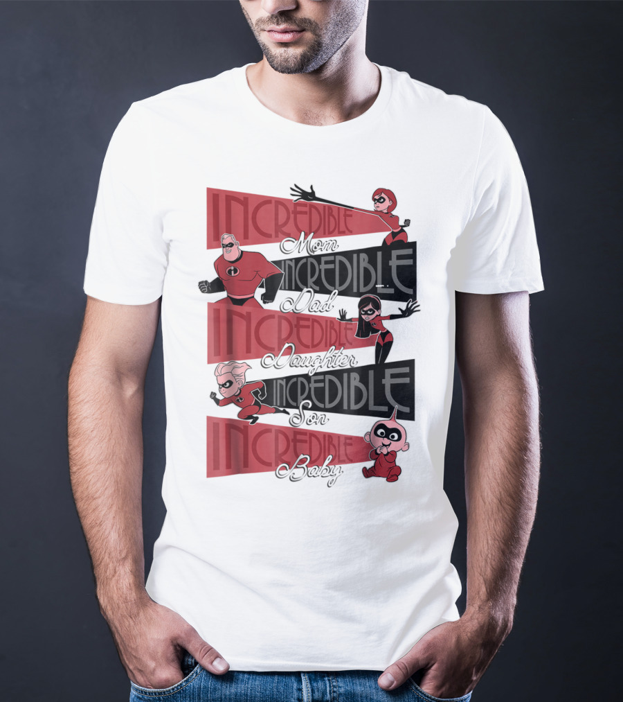 Incredible Mom Dad Daughter Son Baby Disney Pixar Incredibles 2 Elastigirl T-Shirt