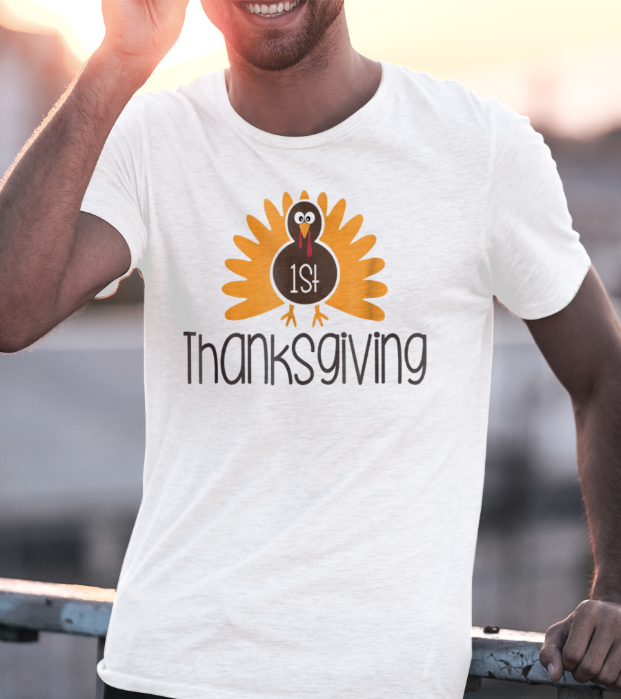 1st Thanksgiving Turkey Pregnant Baby T-Shirt
