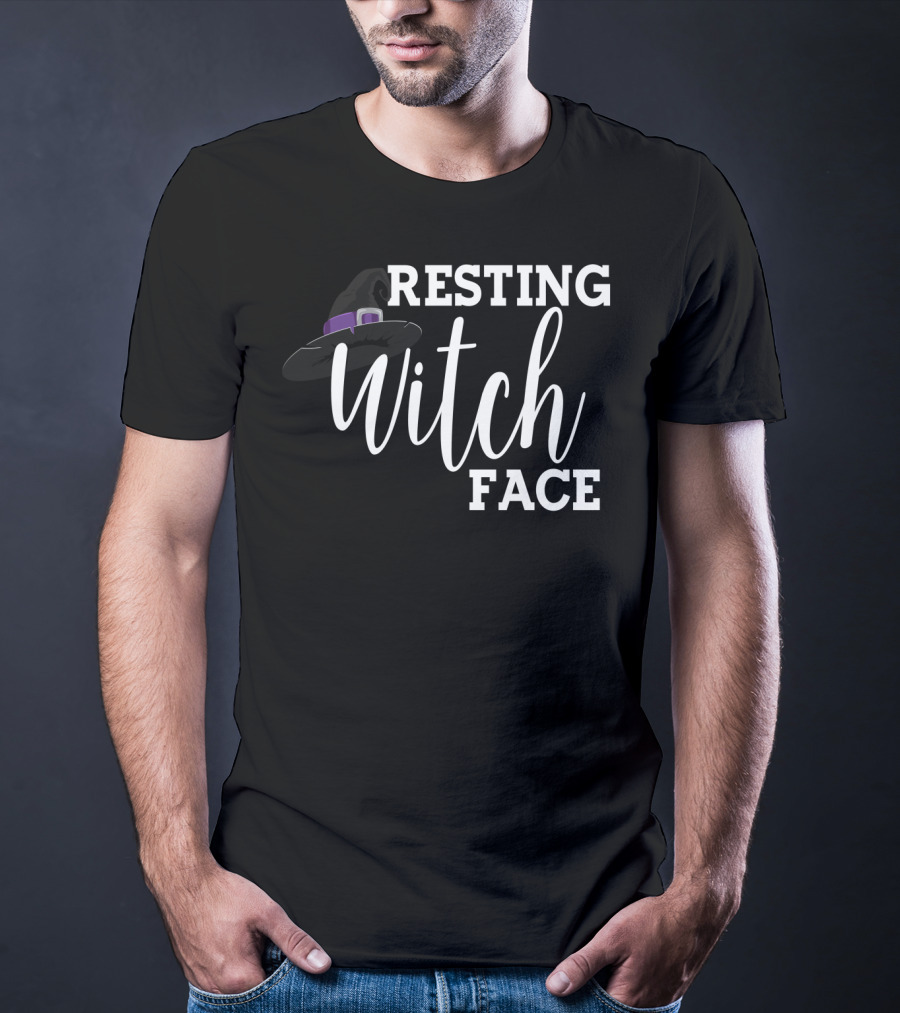 Resting Witch Face Halloween Witch Hat Mom Wife7 T-Shirt