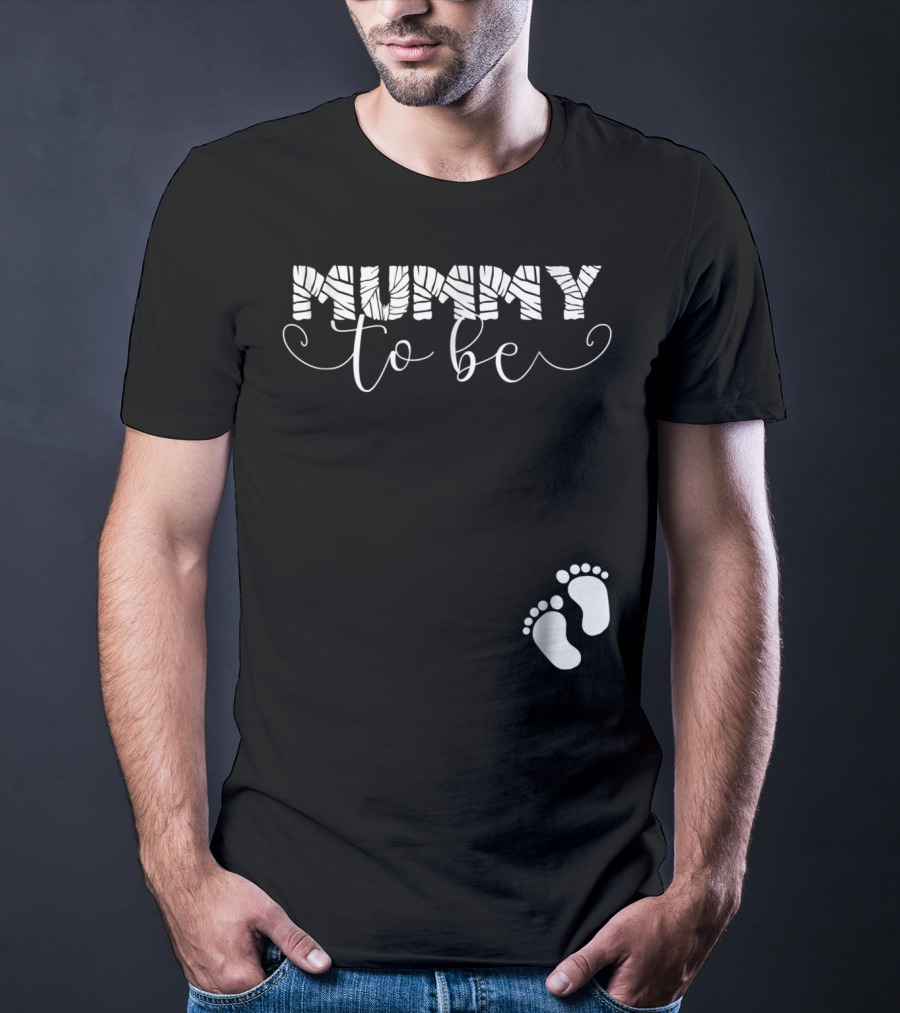 Mummy To Be Halloween Pregnancy Baby Footprints T-Shirt