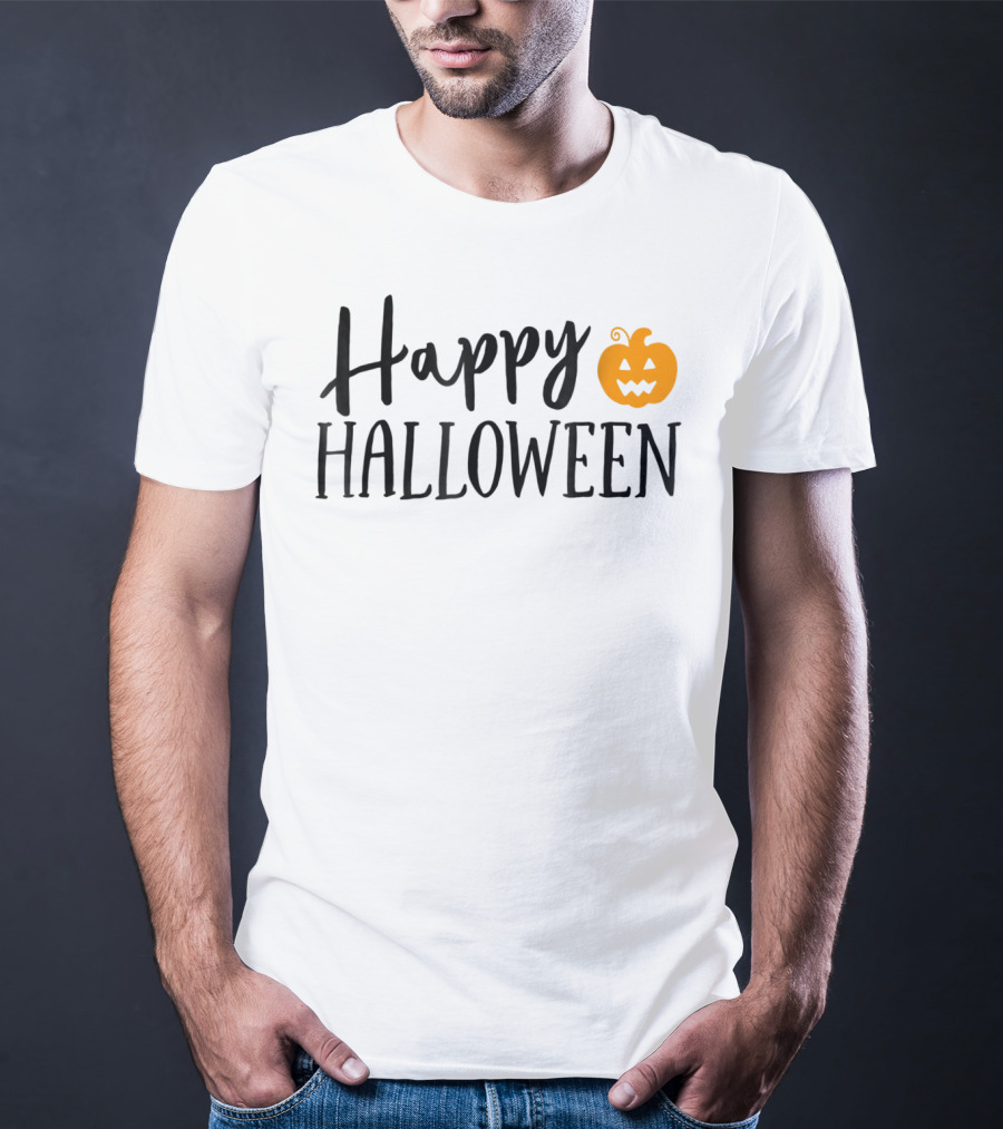 Happy Halloween Pumpkin Kids Teacher Mom Wife Dad T-Shirt