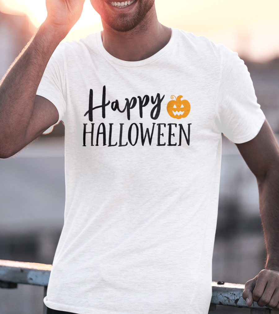 Happy Halloween Pumpkin Kids Teacher Mom Wife Dad T-Shirt