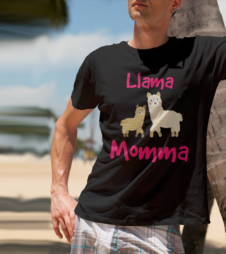 Llama Momma Cute Llama Mom And Baby T-Shirt