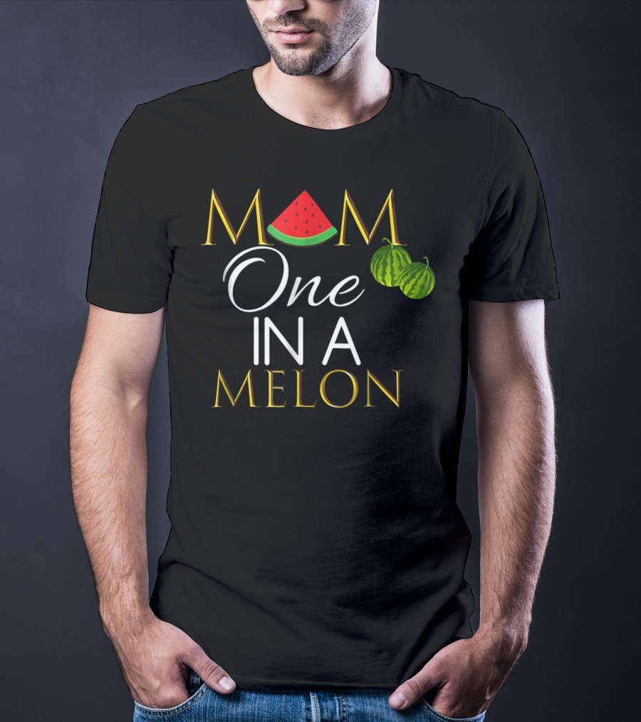 Mom One In A Melon Cute Watermelon Birthday T-Shirt