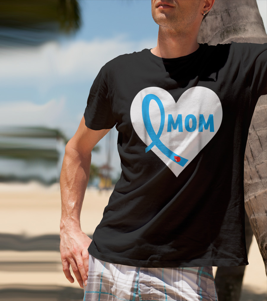 Proud Mom Mama Mother Of A Type 1 2 Diabetes Diabetic Heart T-Shirt