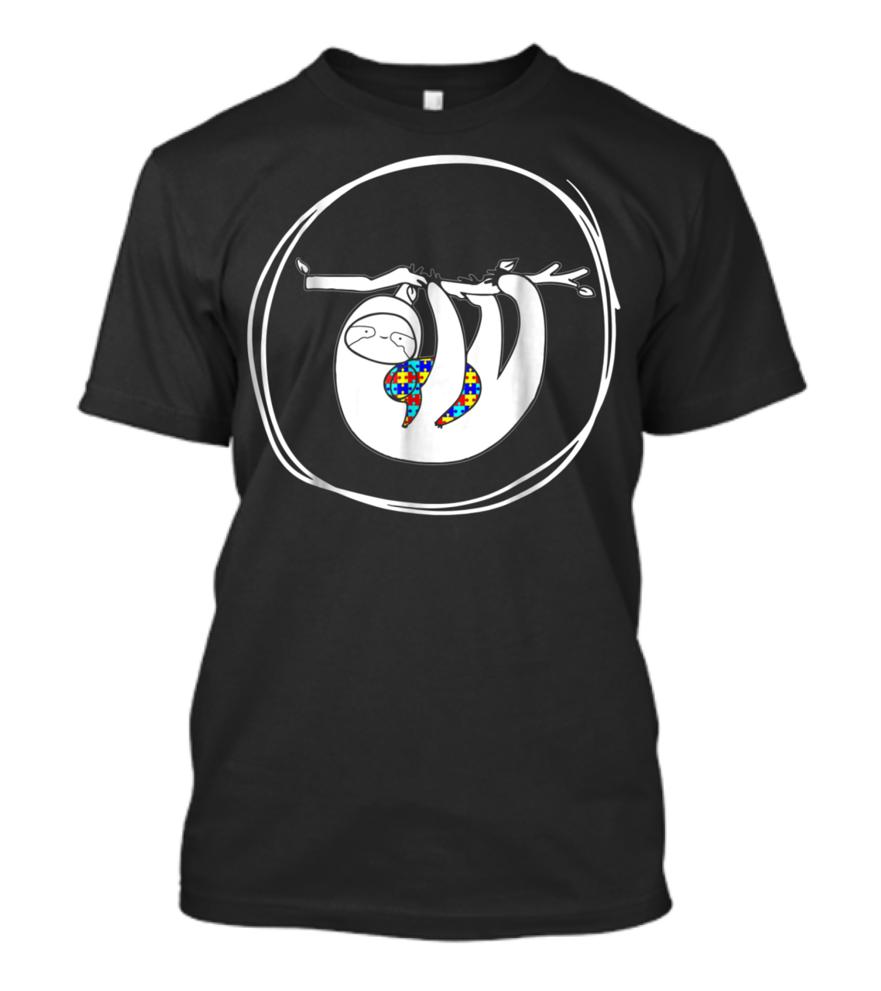 Sloth Autism Awareness Sloth Lover Puzzle T-Shirt