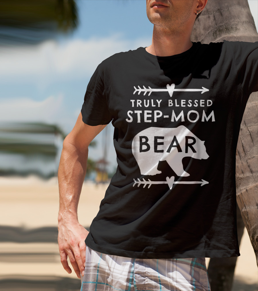 Truly Blessed Step-Mom Bear Silhouette With Arrow Accents T-Shirt