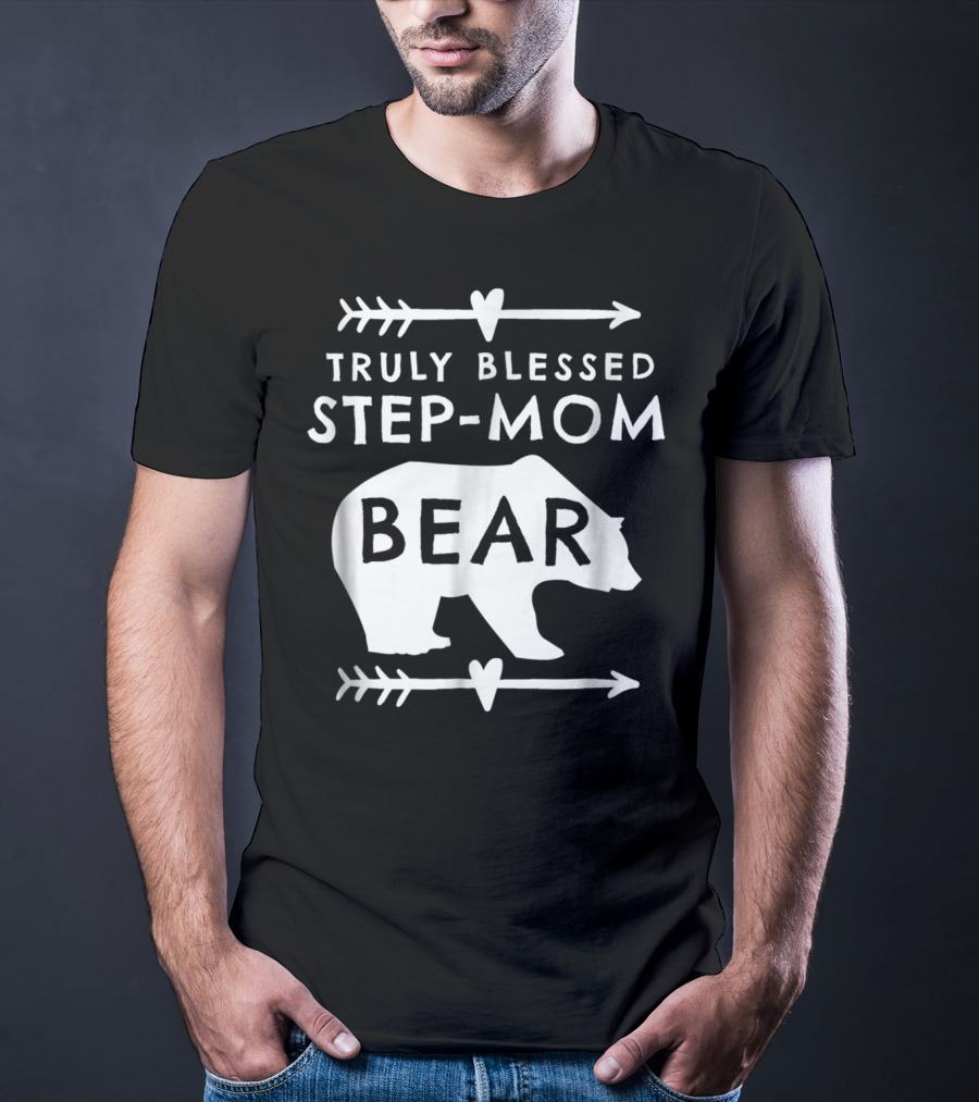 Truly Blessed Step-Mom Bear Silhouette With Arrow Accents T-Shirt