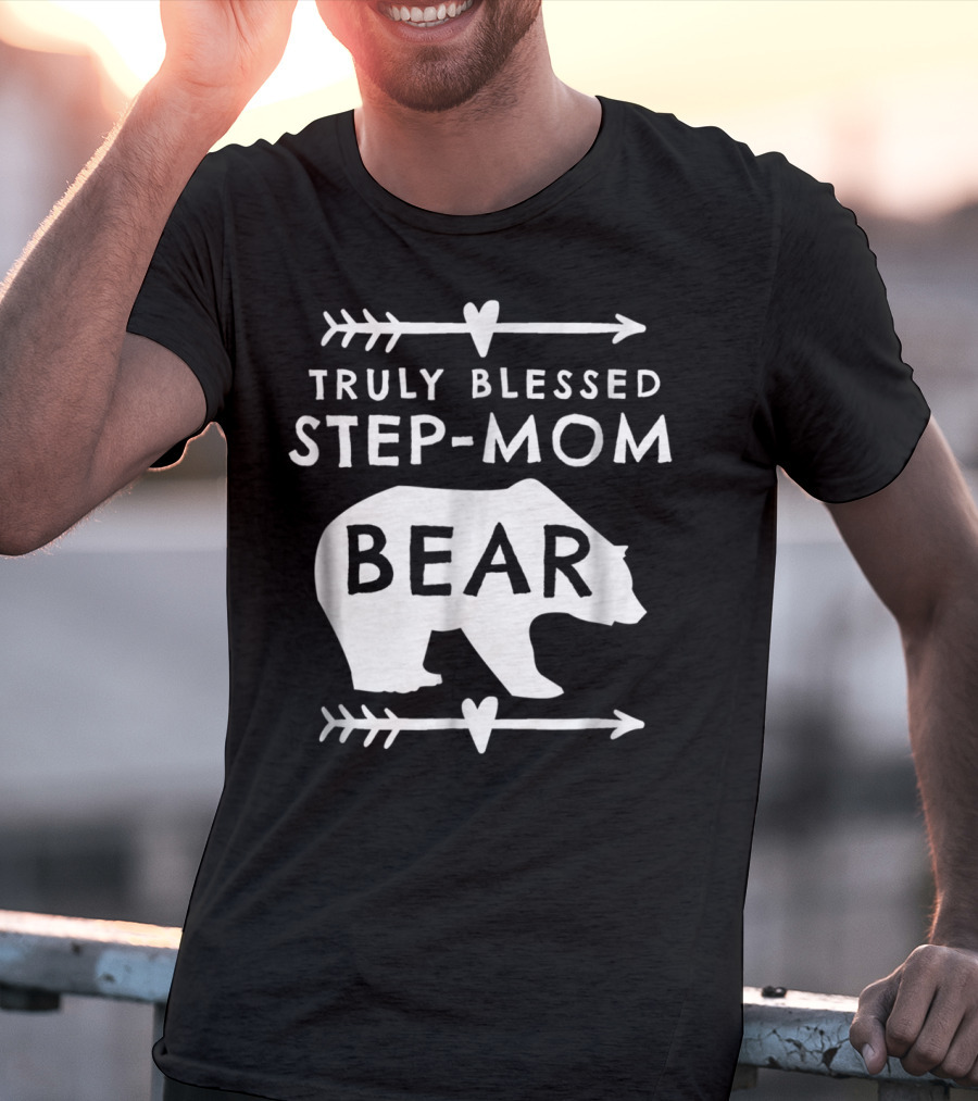 Truly Blessed Step-Mom Bear Silhouette With Arrow Accents T-Shirt