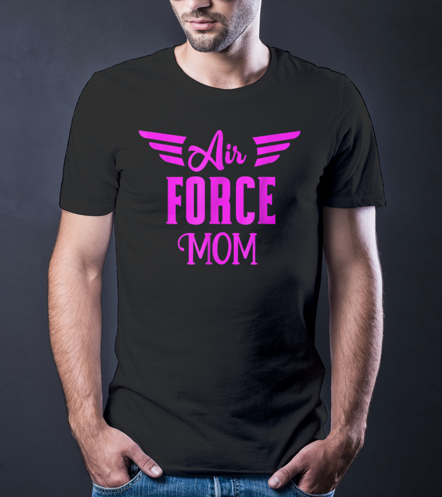 US Air Force Pink Proud Air Force Mom Wings T-Shirt