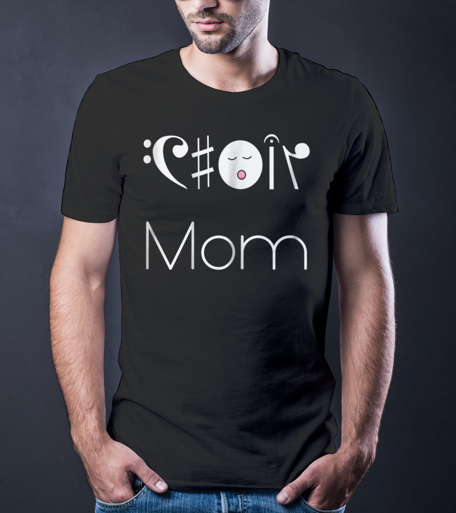 Choir Mom Music Notes Animated Text T-Shirt