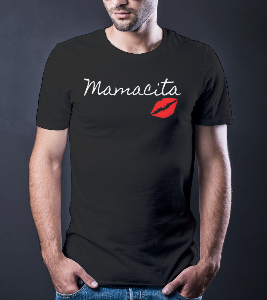 Mamacita Funny Cute USAMexican With Red Lips T-Shirt