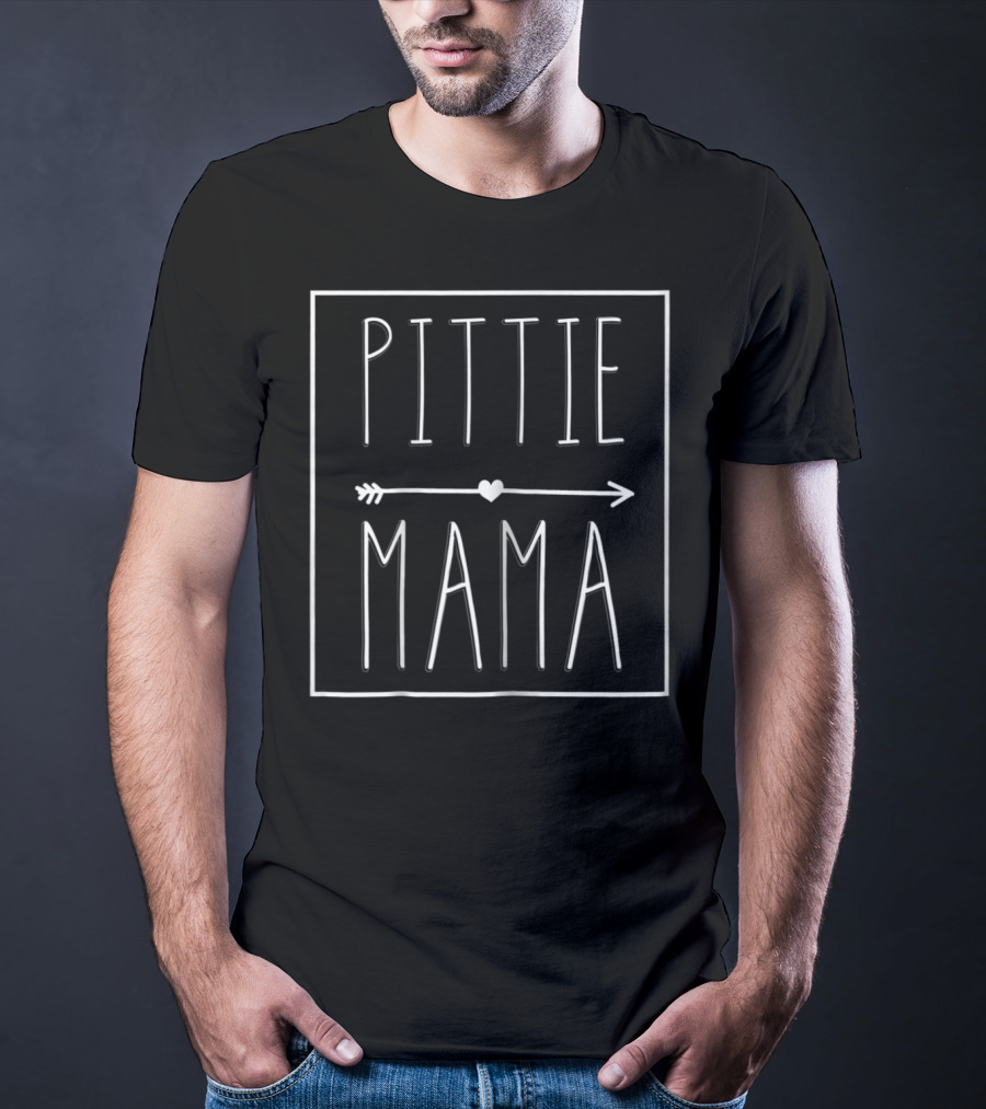 Pittie Mama Arrow Heart Pitbull Mom For Women T-Shirt
