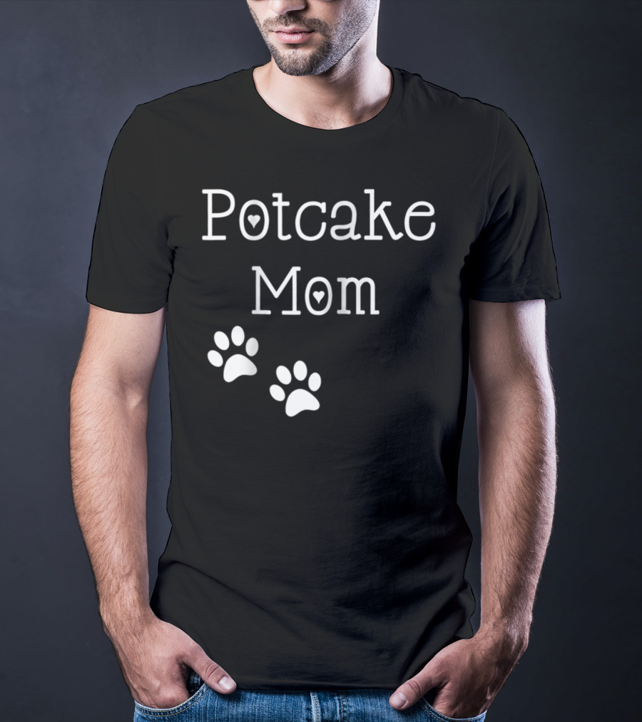 Potcake Mom Paw Print Heart T-Shirt