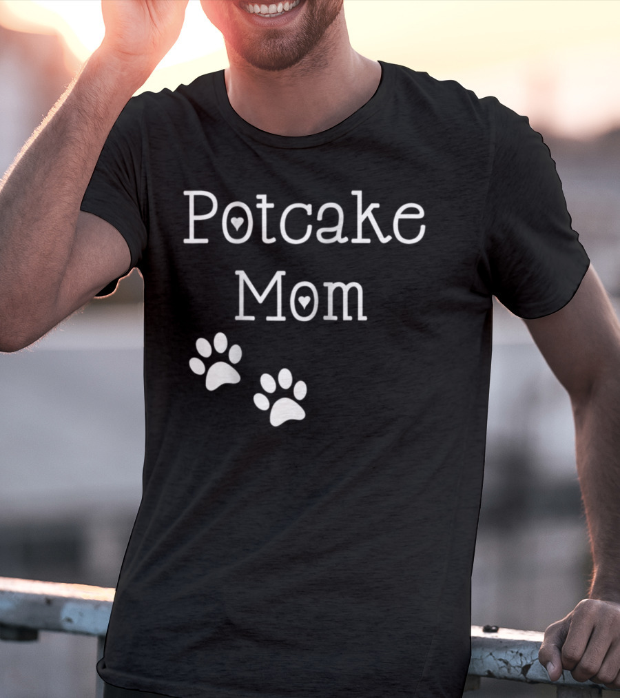 Potcake Mom Paw Print Heart T-Shirt