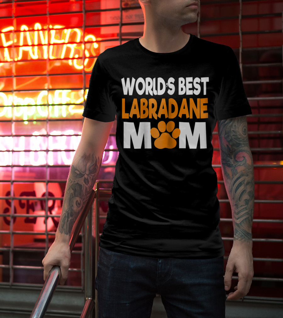 Worlds Best Labradane Mom Paw Prints T-Shirt