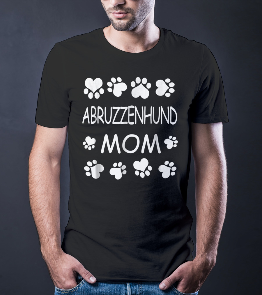 Abruzzenhund Mom Paw Print Heart T-Shirt