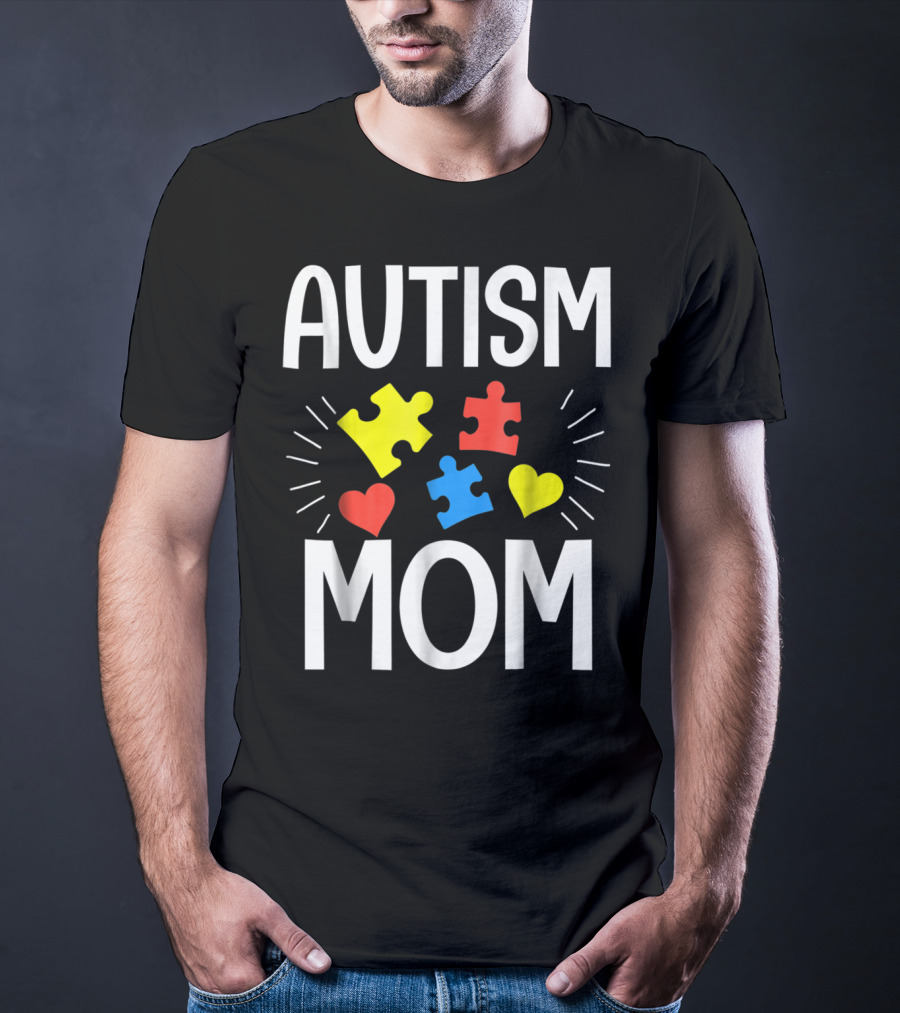 AUTISM MOM Puzzle Heart T-Shirt