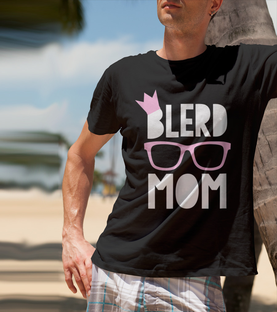 Blerd Mom Geeky Glasses Black Nerd Mom Crown T-Shirt