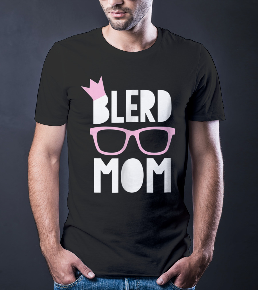 Blerd Mom Geeky Glasses Black Nerd Mom Crown T-Shirt