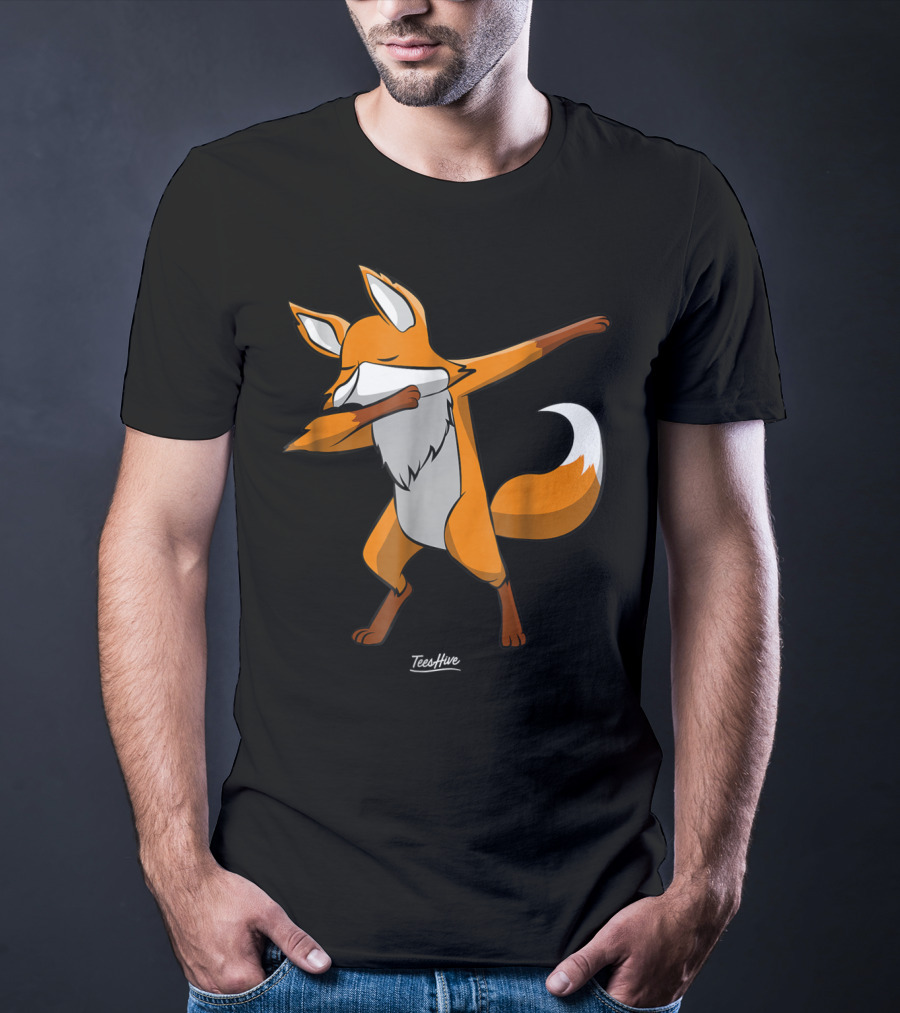 Dabbing Fox Dab Red Fox Animal Fox Mom Funny Fox Lover TeeHive T-Shirt