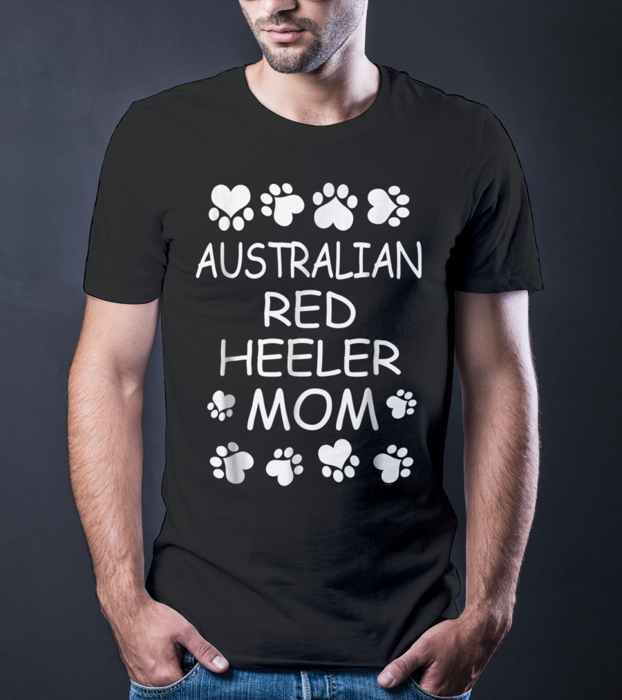 Australian Red Heeler Mom Paw Prints T-Shirt