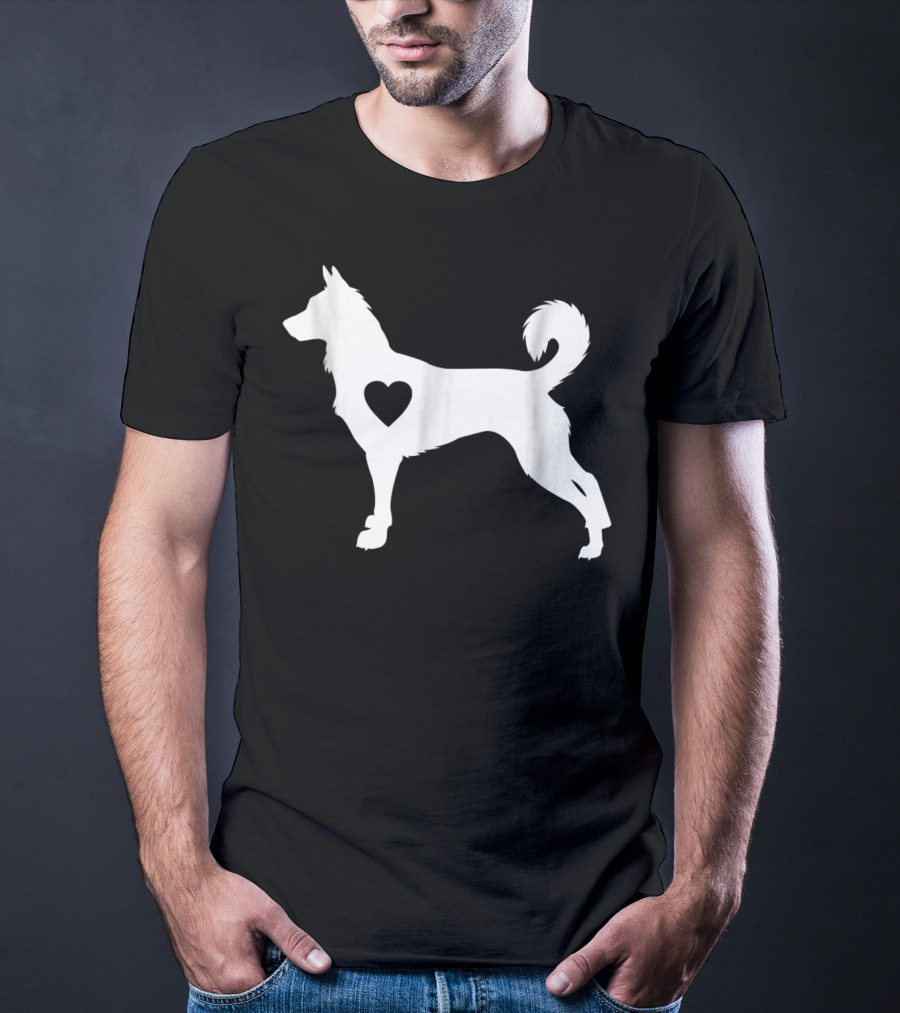 Canaan Dog Love Heart Silhouette Dog Mom Idea T-Shirt