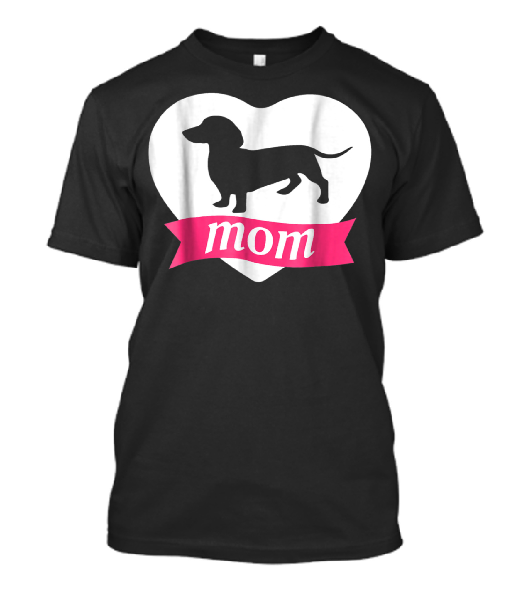 DACHSHUND MOM Heart Silhouette Vintage Fleece T-Shirt
