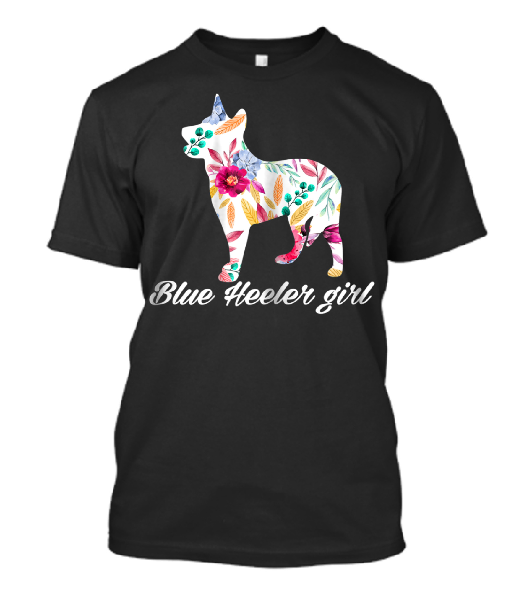 Decorative Flowers Blue Heeler Girl Cattle Dog Mom T-Shirt