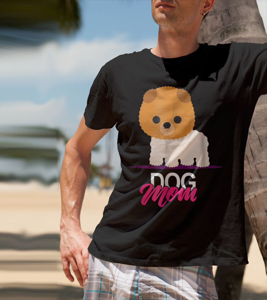 DOG MOM Funny Dog Lover Cute Pomeranian Art S97 T-Shirt